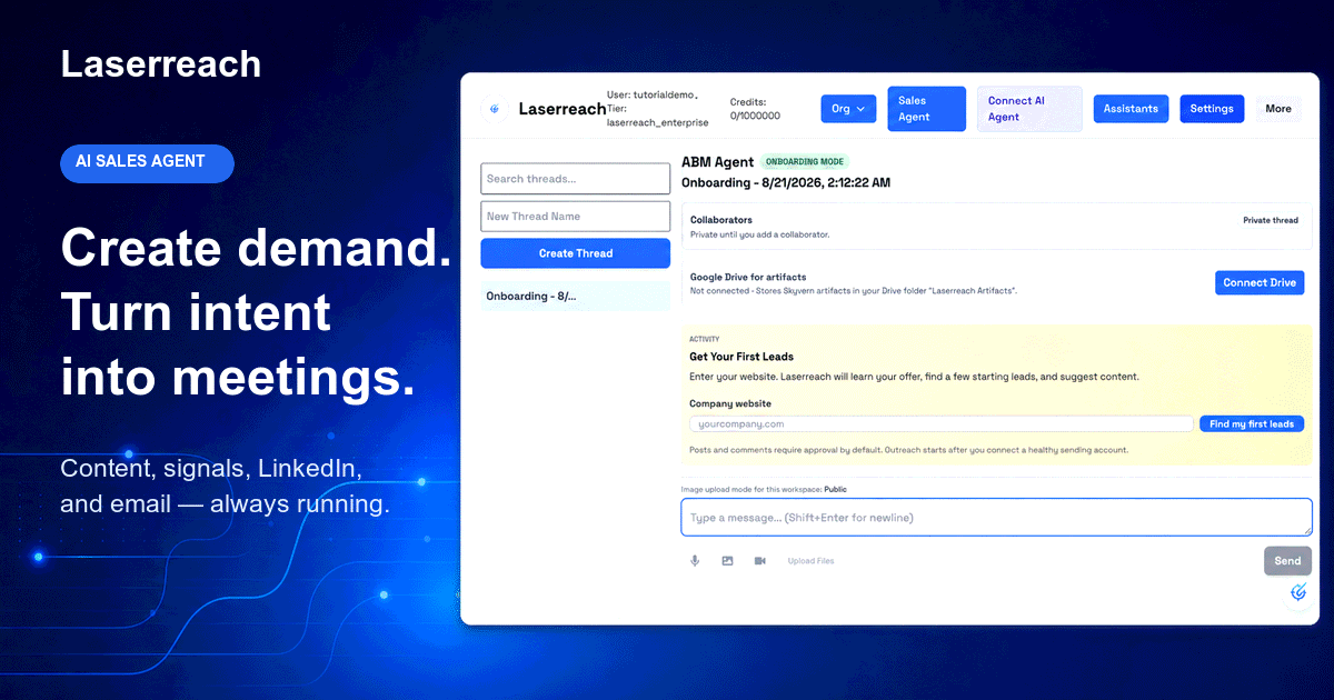 Laserreach AI Sales Agent | Content, Intent & Outreach
